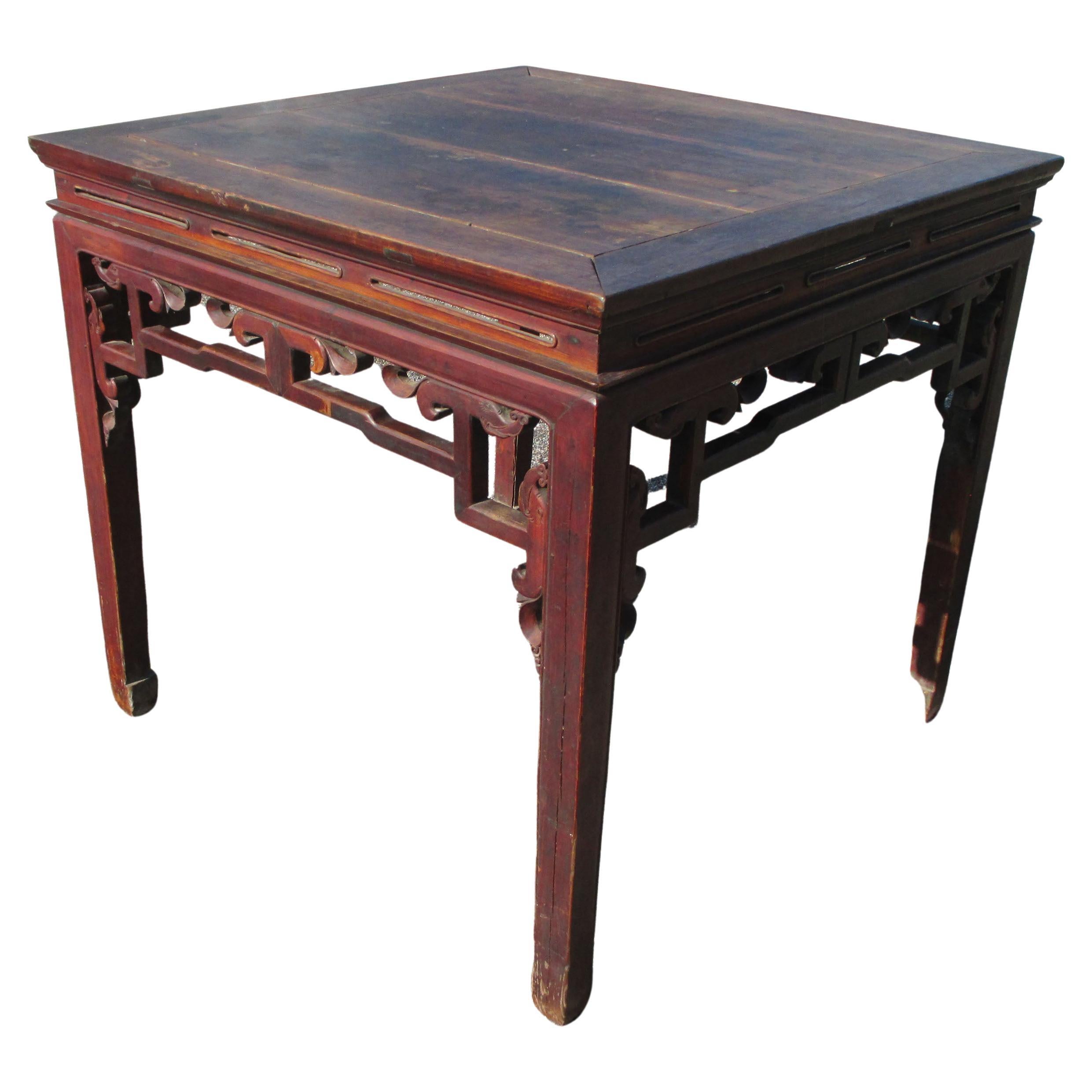Antique Chinese Wood Ba Xian Eight Immortals Dining Table For Sale