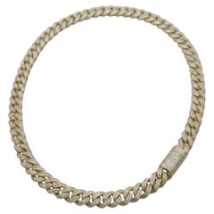 39 Carat Diamond 14k Yellow Gold Miami Cuban Link Chain Necklace