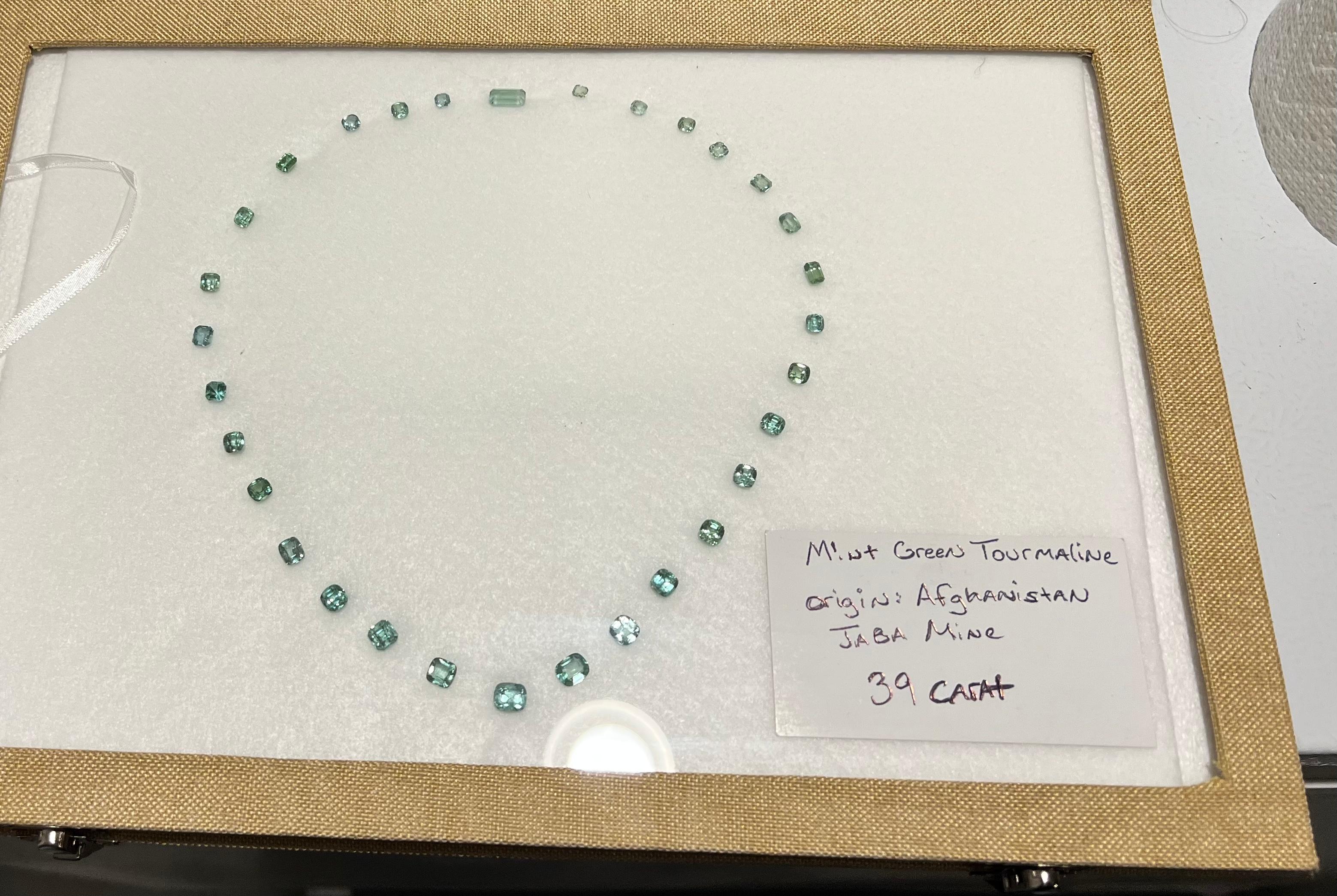 Women's or Men's 39 Carat Mint Green Tourmaline Gemstones for Necklace