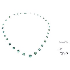39 Carat Mint Green Tourmaline Gemstones for Necklace