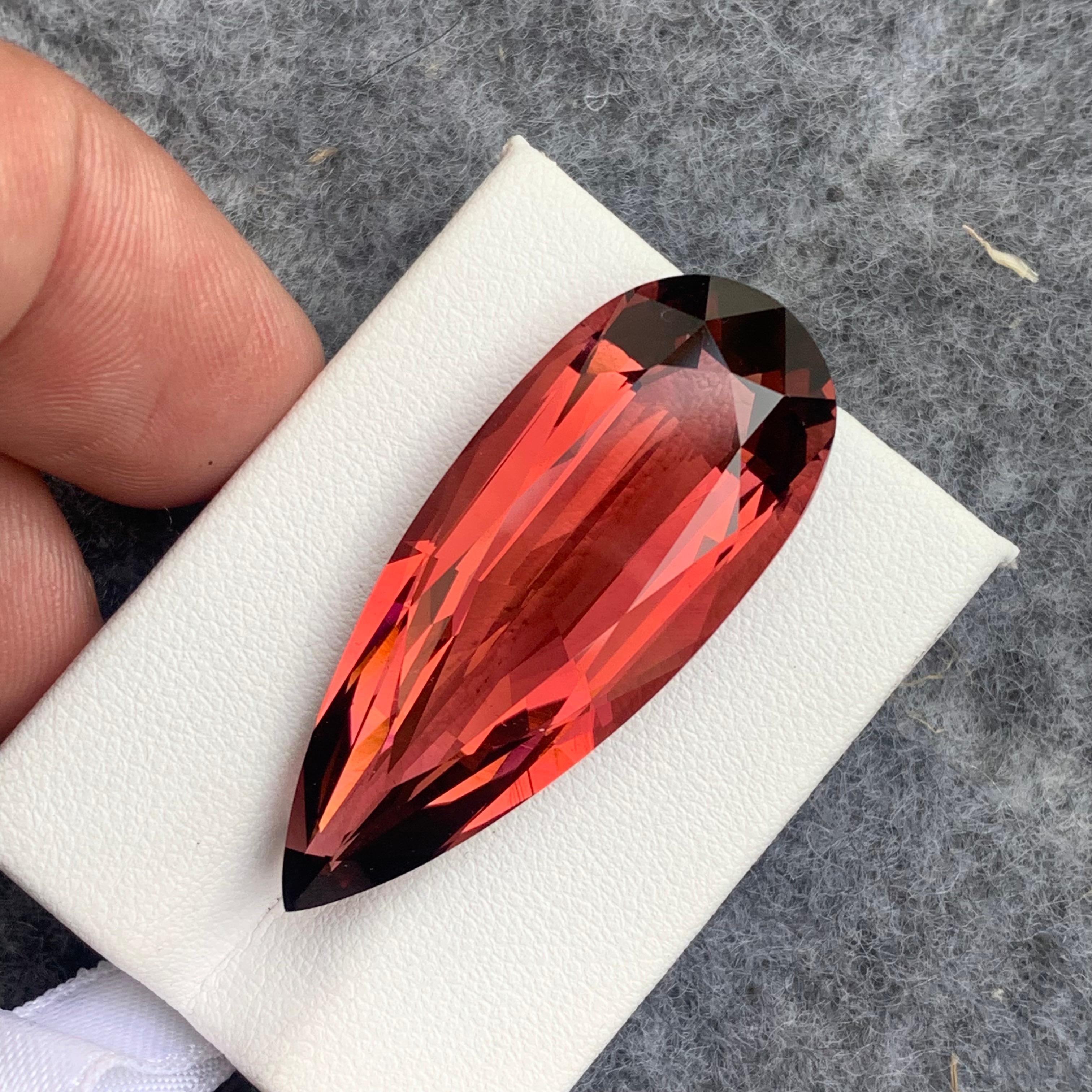 Pear Cut Pear Shape Rubellite Tourmaline Gemstone for Necklace Jewelry For Sale