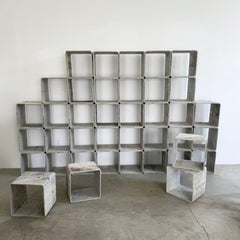 Bibliothèque modulaire en béton Willy Guhl, 39 pièces, Suisse, années 1960