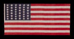 39 Star Antique Parade Flag, Unusual Elongated Format ca 1876
