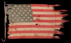 39 Star Antiques American Flag with Stars in a Tumbling Pattern