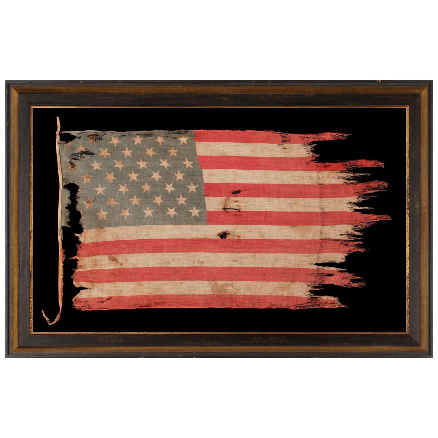 39 Star Antiques American Flag with Stars in a Tumbling Pattern