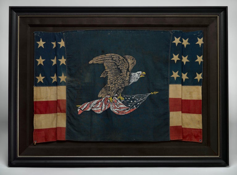 Late 19th Century 39-Star Patriotic Eagle Banner, Commemorating North Dakota Statehood, 1889-1890 For Sale