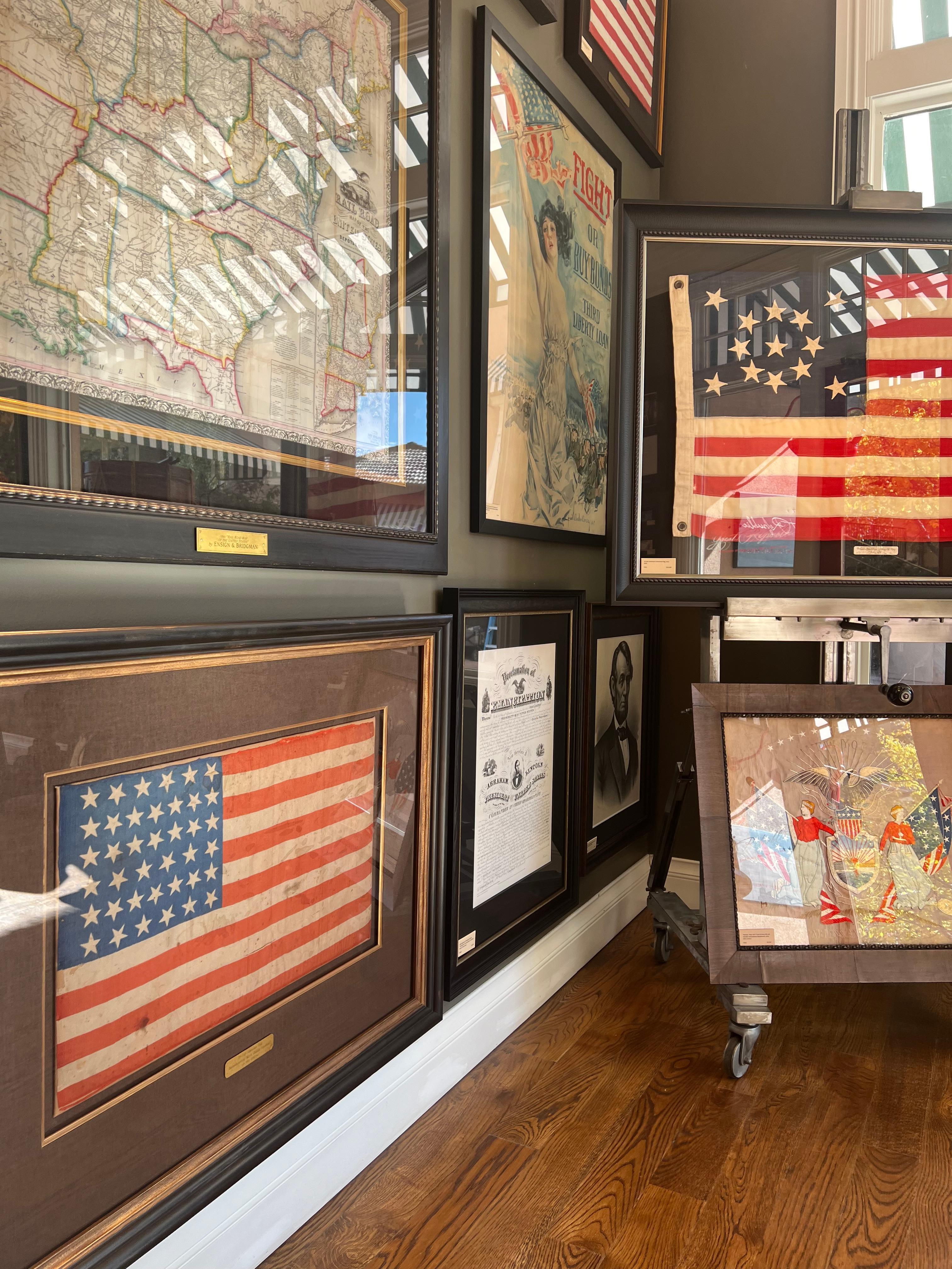 39-Sterne bedruckte amerikanische Flagge, zum Gedenken an die Staatsbürgerschaft von North Dakota, 1889-1890 im Angebot 4