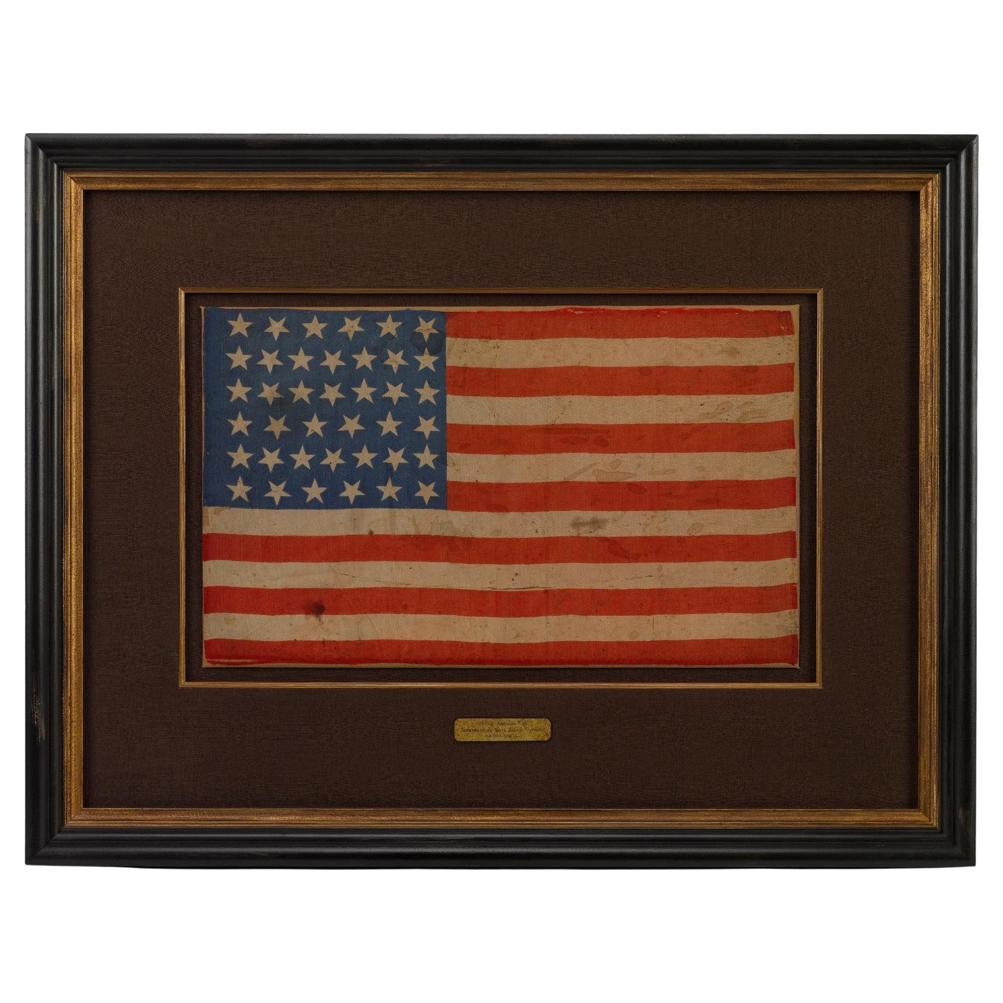 39-Star Printed American Flag, Commemorating North Dakota Statehood, 1889-1890