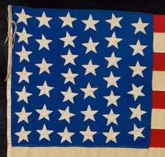 39-Star American Flag, Hand-cut and Sewn, Antique "Unofficial" Flag, circa 1889