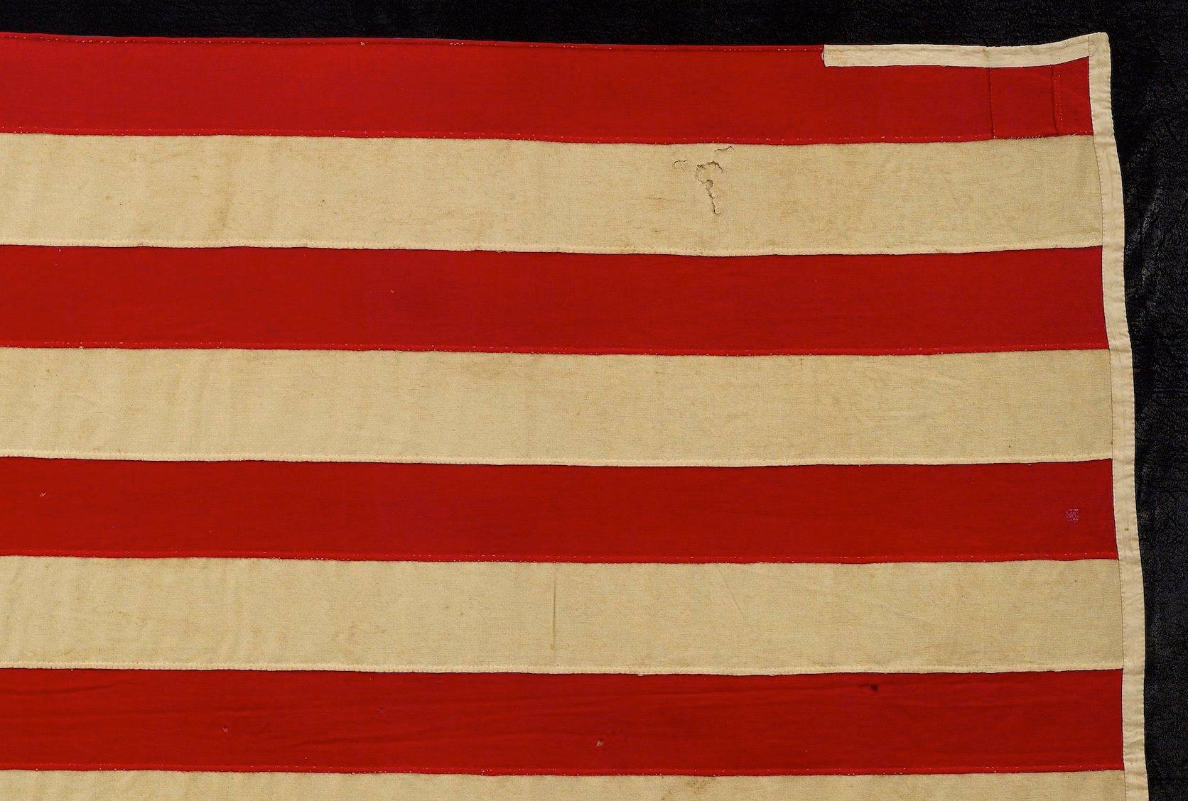 39-Star American Flag, Hand-cut and Sewn, Antique 
