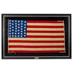 39-Star American Flag, Hand-cut and Sewn, Antique "Unofficial" Flag, circa 1889