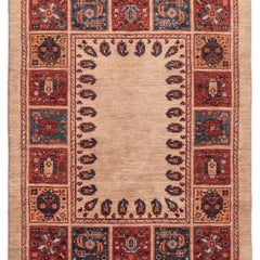 3'9" x 4'10" Antique Turkish Qashqai Tribal Hand-Knotted Wool Area Rug
