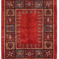 3'9" x 4'7" Antique Turkish Qashqai Tribal Hand-Knotted Wool Area Rug