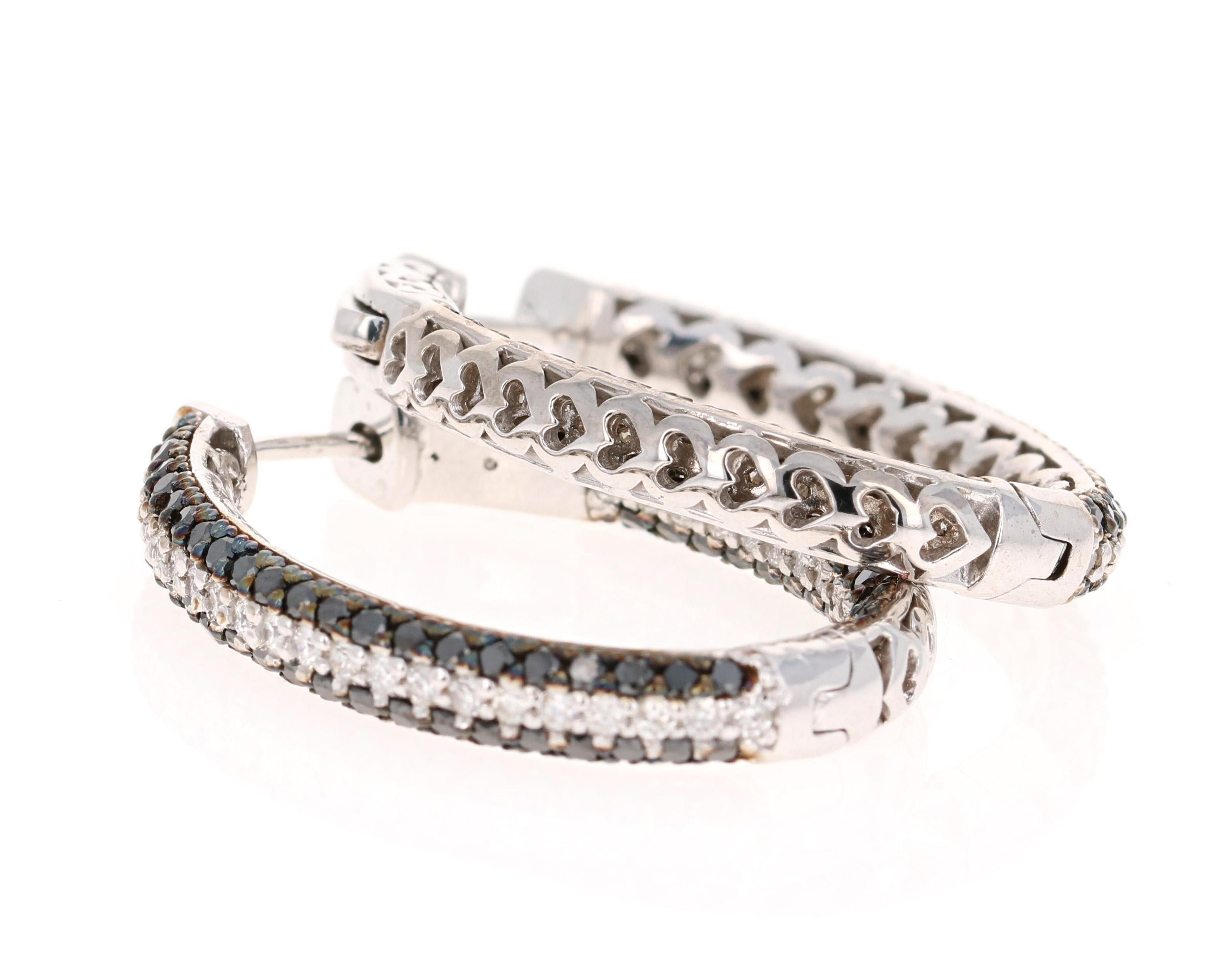 Boucles d'oreilles en or blanc avec diamant noir de 3.90 carats Neuf - En vente à Los Angeles, CA