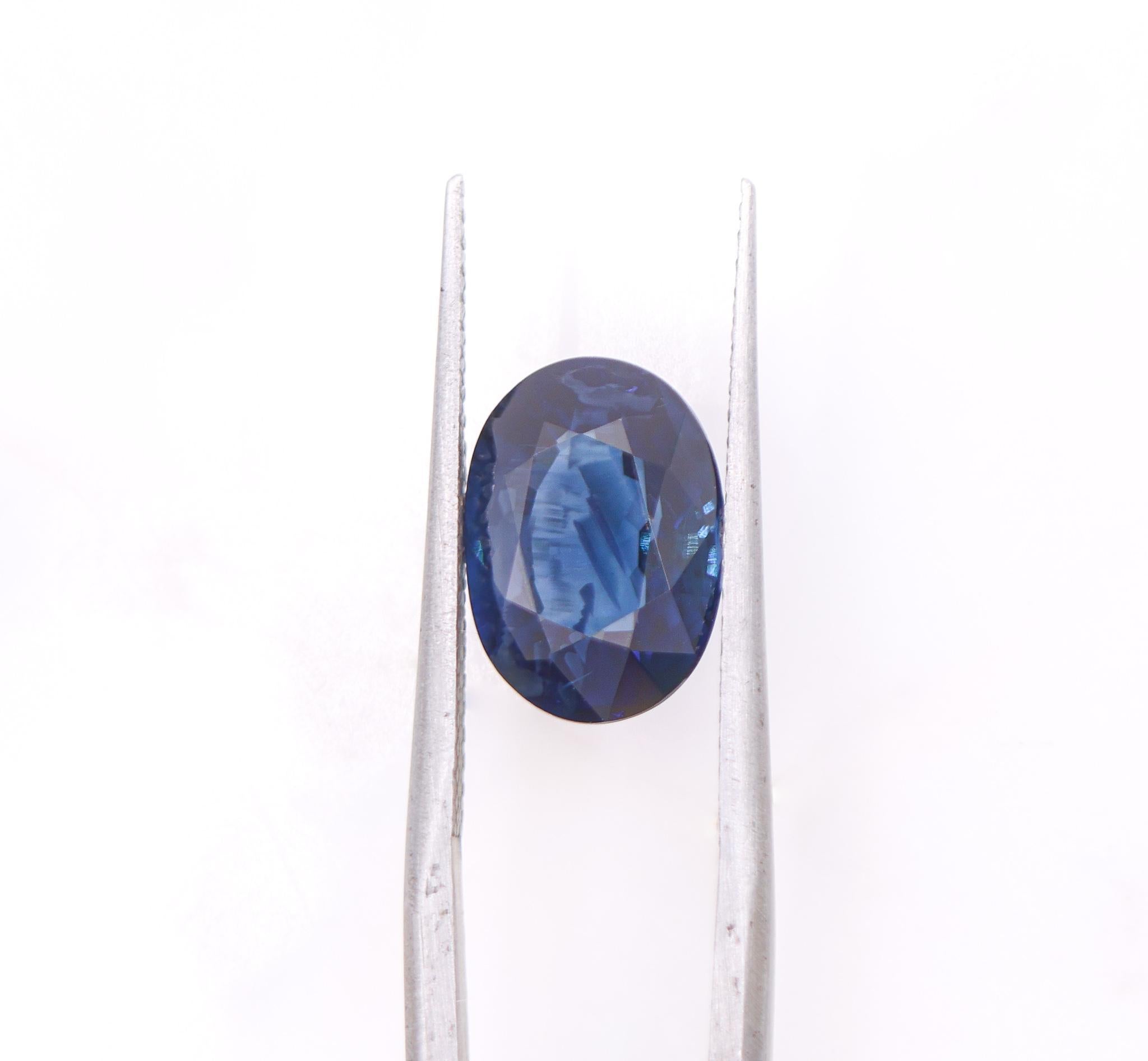 NNJ Designs presents a 3.90 carat oval Blue Sapphire loose gemstone! This Blue Sapphire gemstone would be perfect for the jewelry setting of your choice and can be a lovely September birthstone gift for your loved