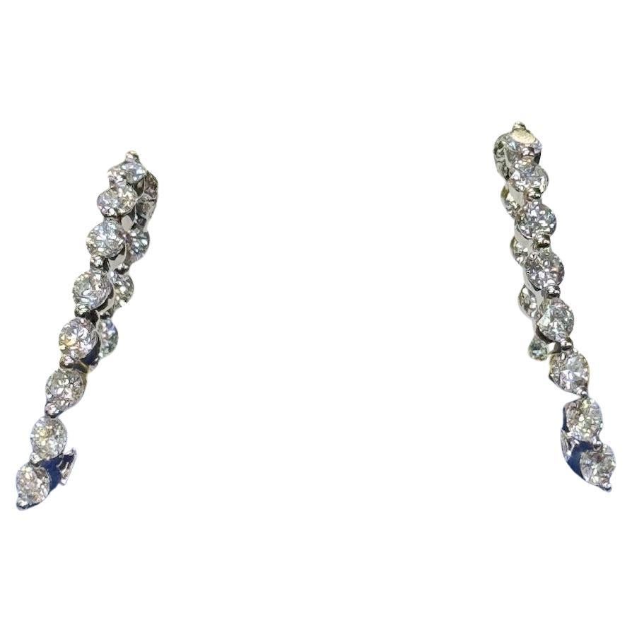 3.90 carat Diamond Hoop Earrings, VVS, F Color JYE Luxury Collection For Sale