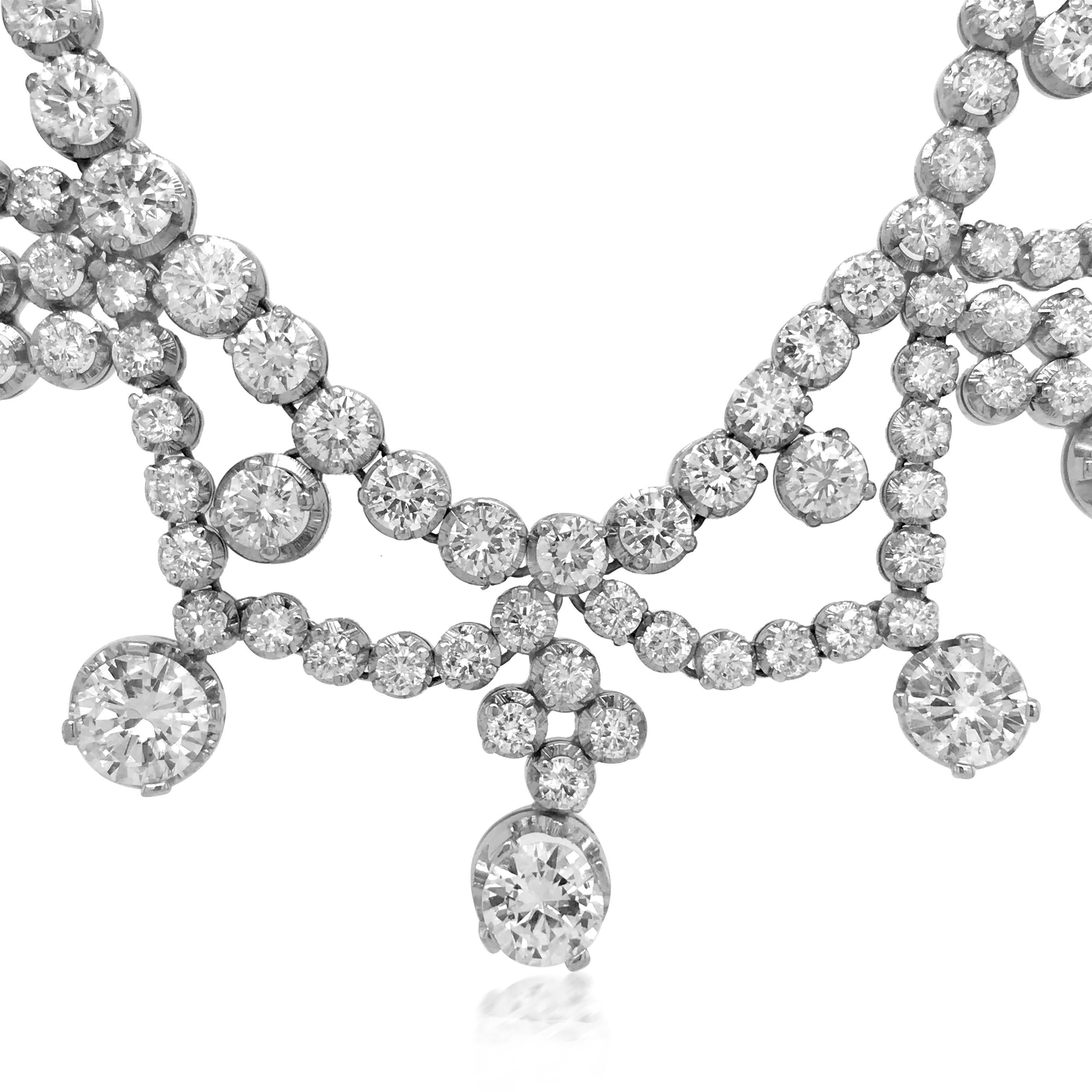 39,0 Karat Diamant-Halskette (Retro) im Angebot