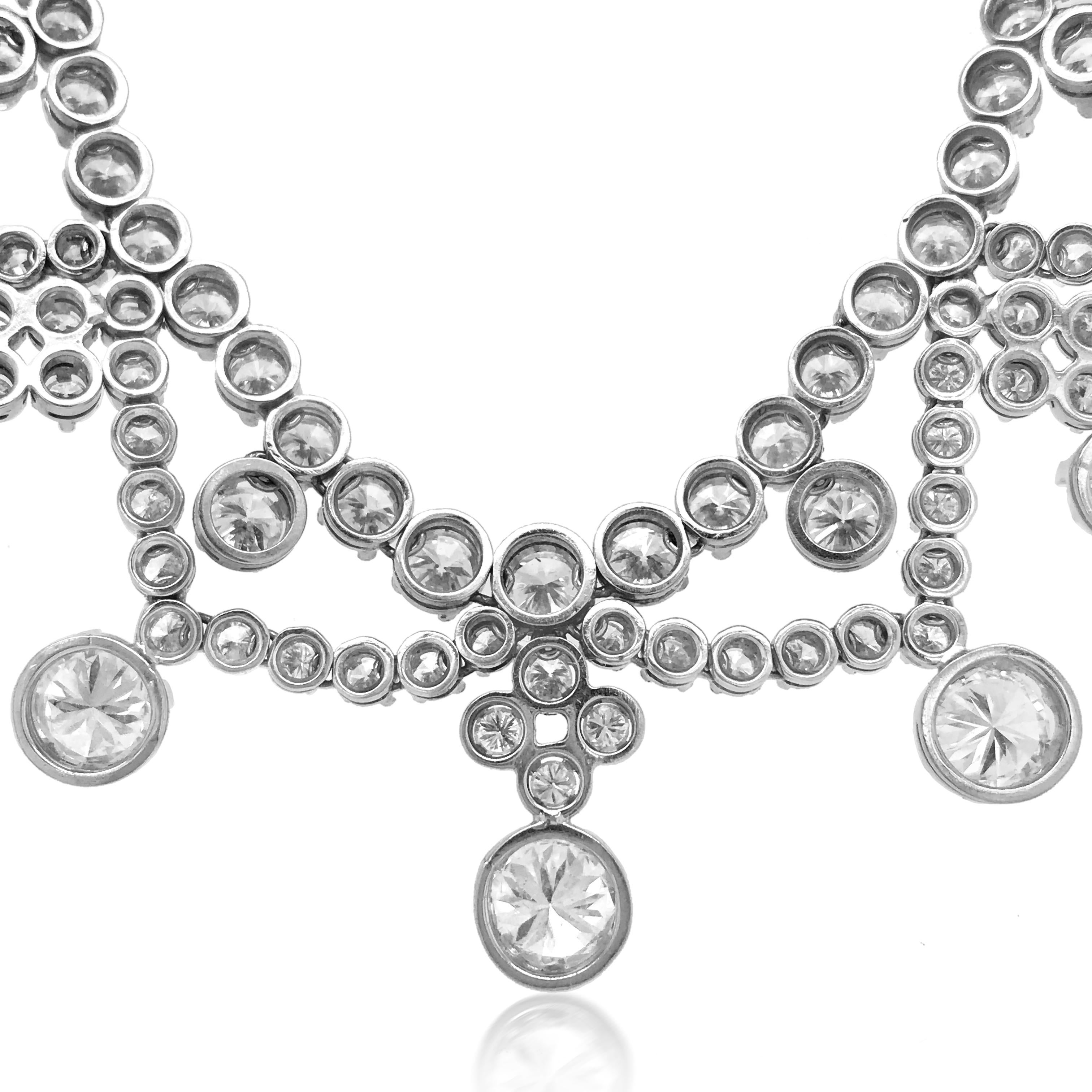 39,0 Karat Diamant-Halskette (Rundschliff) im Angebot