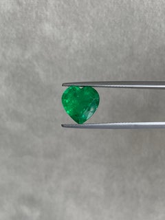 3.90 Carat Heart-Shaped Zambian Emerald  Vivid Green Natural Gemstone