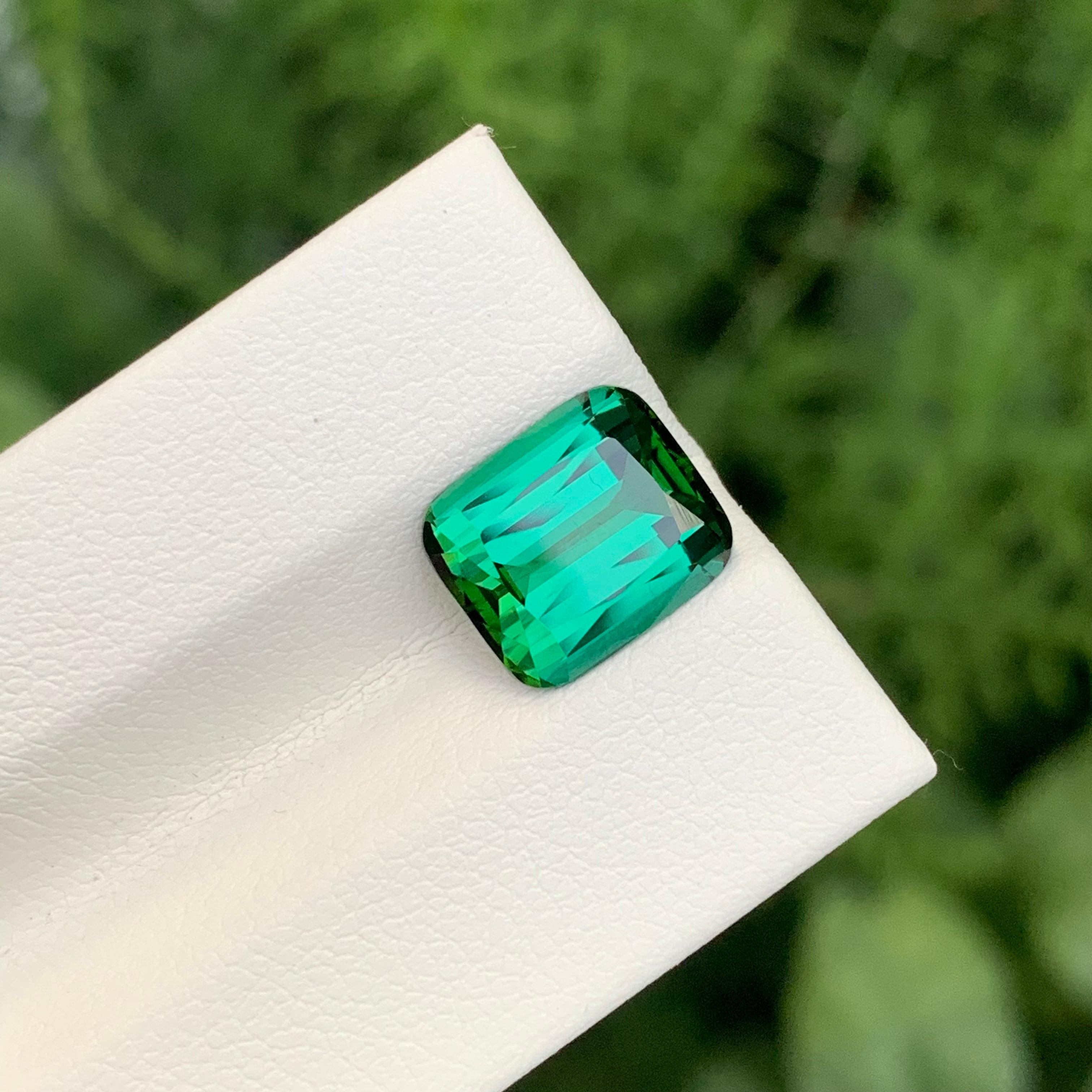 3,90 Karat Natürlicher loser blauer grüner Turmalin Cushion Shape Edelstein im Angebot 7