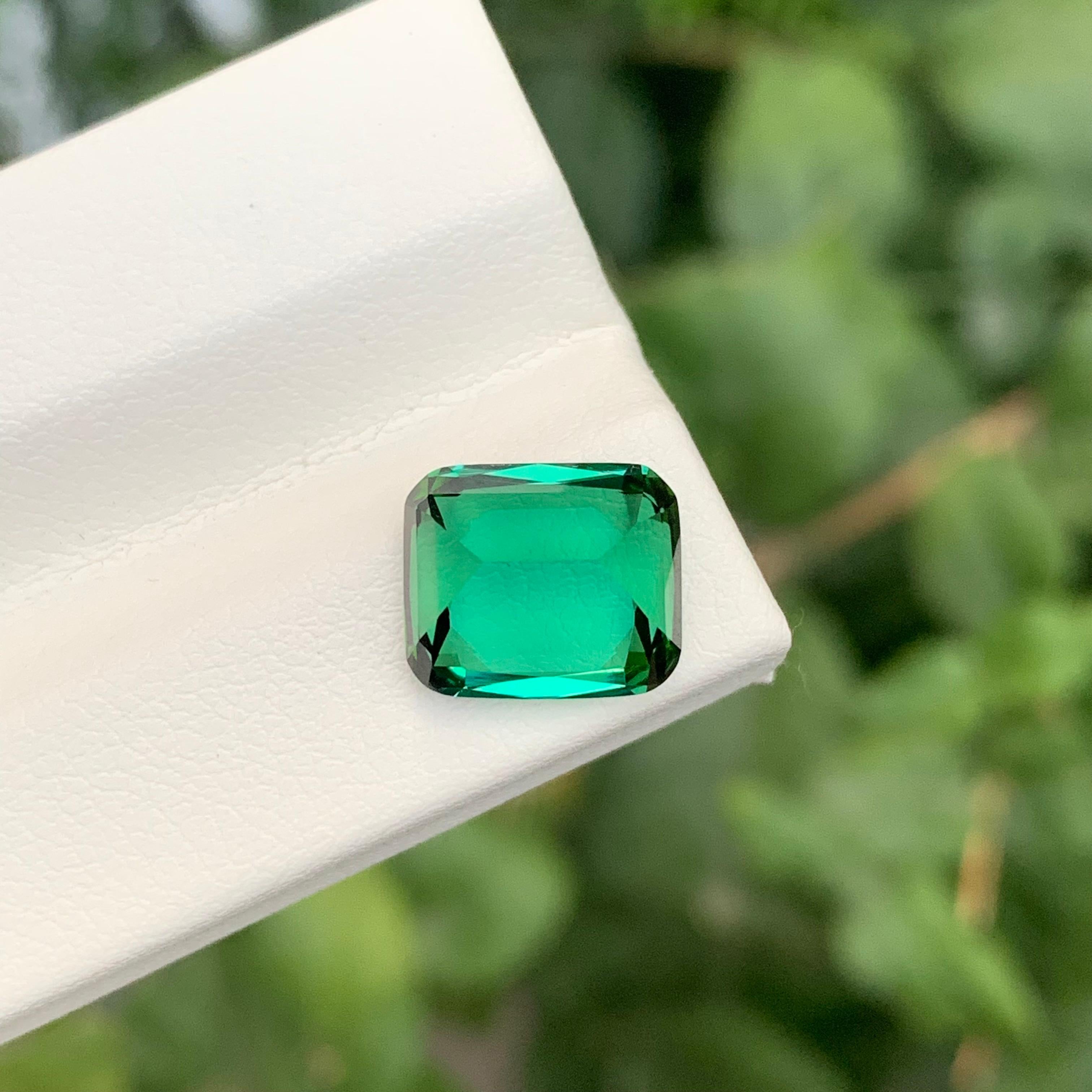 3,90 Karat Natürlicher loser blauer grüner Turmalin Cushion Shape Edelstein im Angebot 1