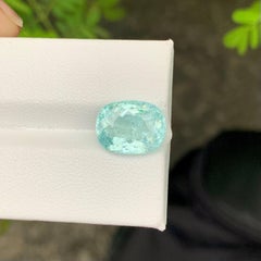 3.90 Carat Natural Loose Blue Paraiba Tourmaline Stone Oval Cut From Mozambique