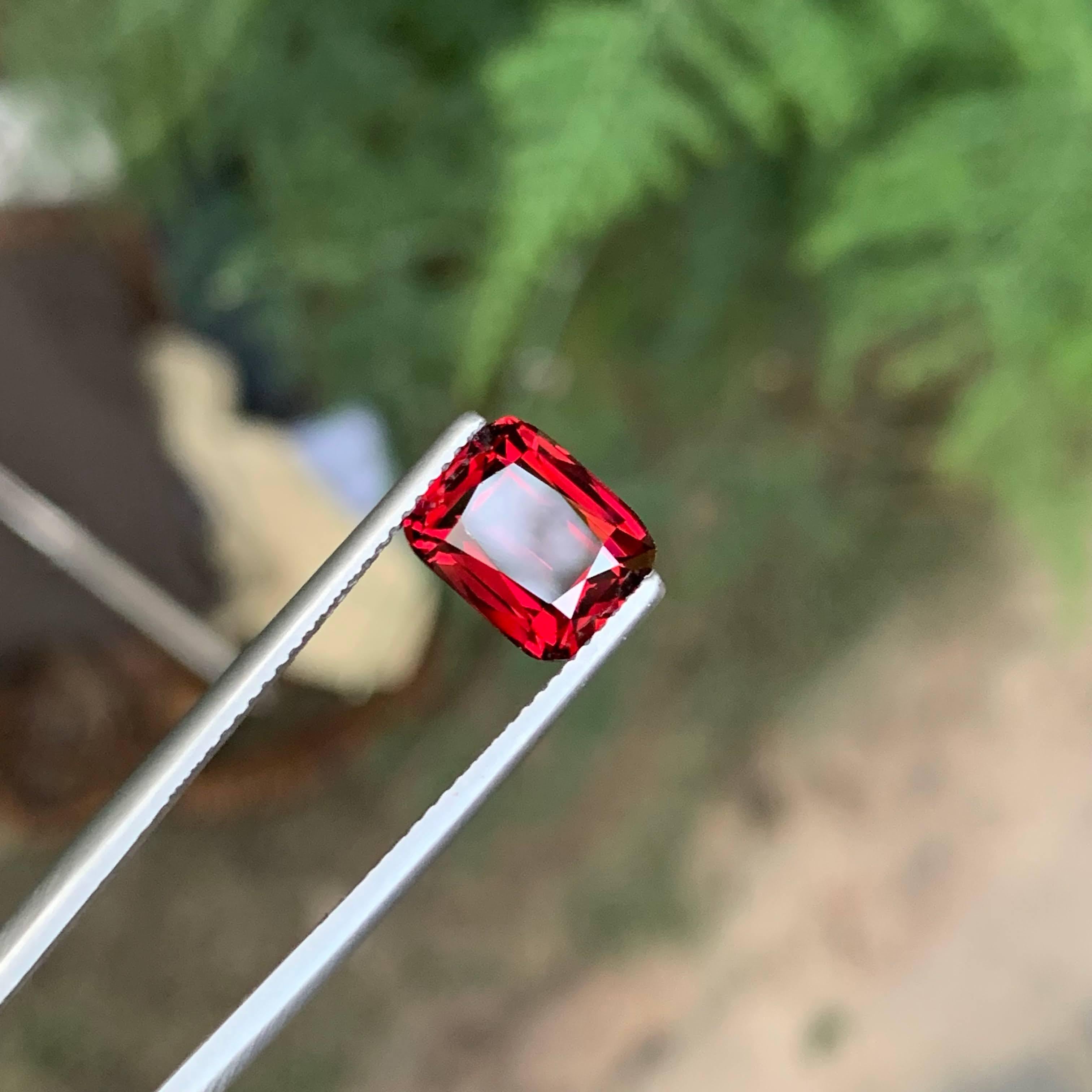 3.90 Karat natürlicher loser hellroter Granatstein im Kissenschliff tansanischer Edelstein im Angebot 6