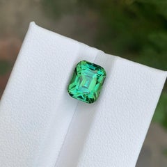 3.90 Carat Natural Loose Green Tourmaline Cushion Shape Gemstone