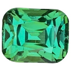 3.90 Carat Natural Loose Green Tourmaline Cushion Shape Gemstone