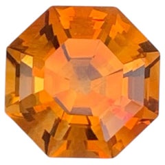 3.90 Carat Natural Loose Madeira Color Citrine Hexagonal Cut Bazillion Gemstone