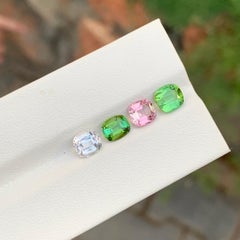 3,90 carati di tormalina multicolore naturale sfusa a forma di cuscino per gioielli