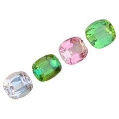 3,90 quilates de turmalina natural suelta multicolor en forma de cojín para joyería