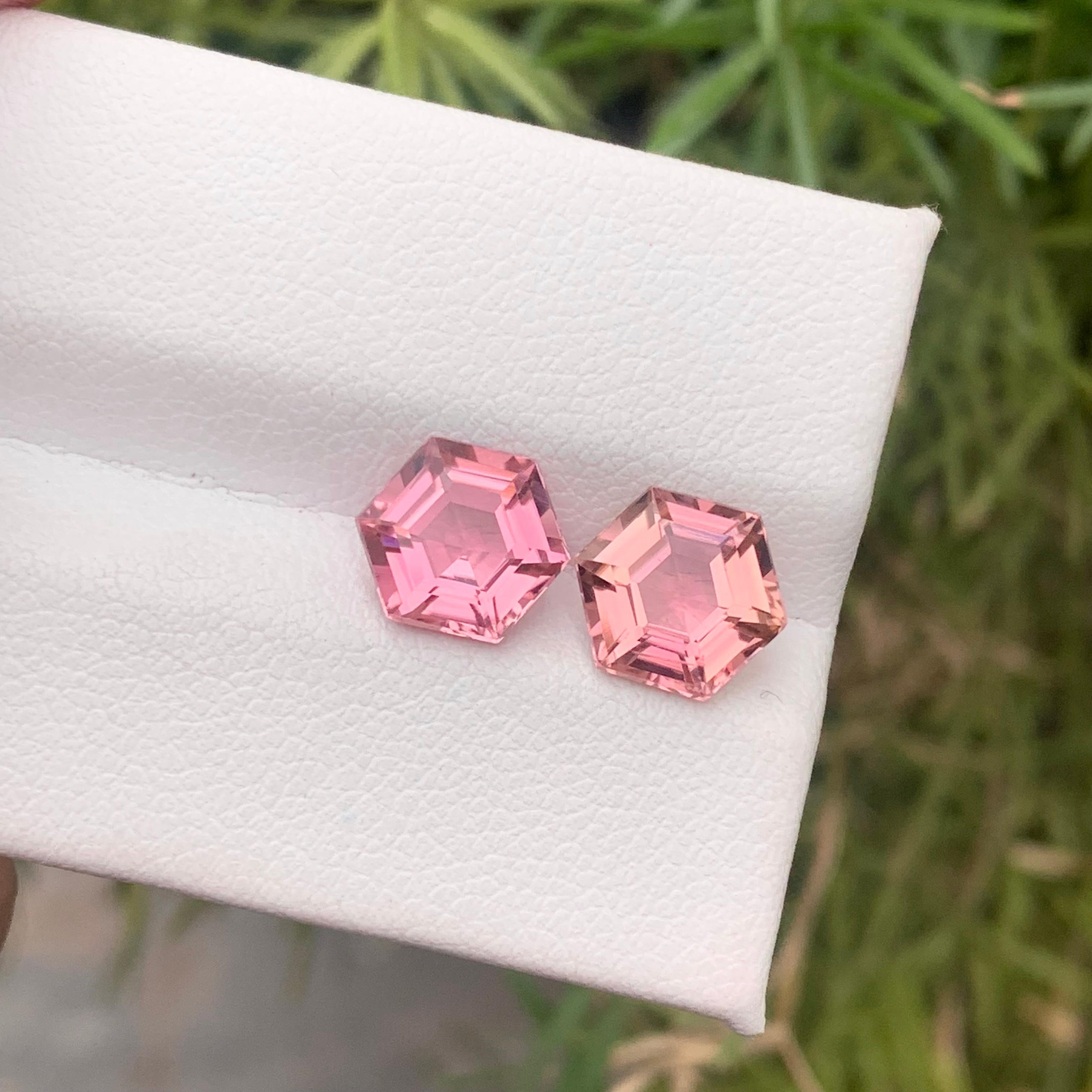 Faceted Tourmaline
Weight: 3.90 Carats
Dimension: 7.9x7.8x4.9 Mm
Origin: Kunar Afghanistan
Color: Pink
Shape: Hexagon
Clarity: Eye Clean
Certificate: On Demand

With a rating between 7 and 7.5 on the Mohs scale of mineral hardness, tourmaline