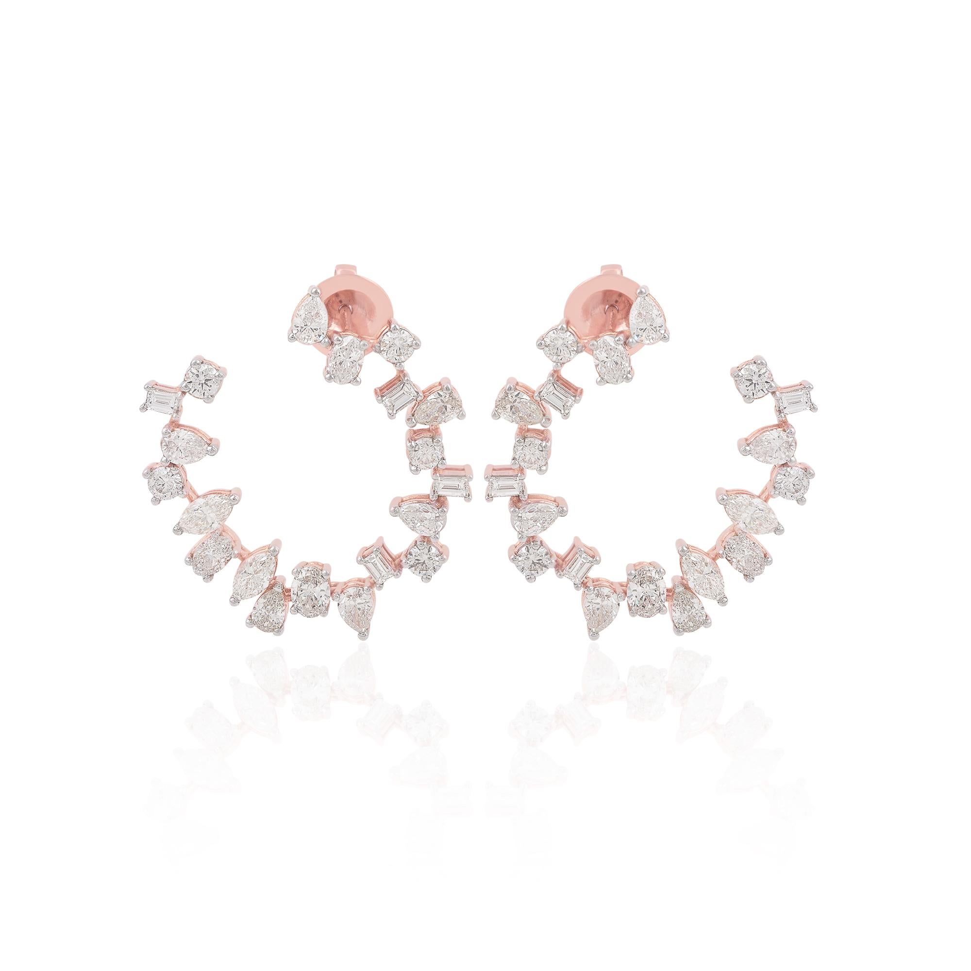 Item Code :- SEE-11042A (14K)
Gross Wt :- 6.75 gm
14k Rose Gold Wt :- 5.97 gm
Diamond Wt :- 3.90 carat ( AVERAGE DIAMOND CLARITY SI1-SI2 & COLOR H-I )
Earrings Size :- 27x24 mm approx.
✦ Sizing
.....................
We can adjust most items to fit