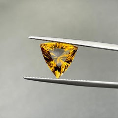 3.90 Carat Precision Cut Trillion Orange Citrine Cocktail Ring Loose Gemstone