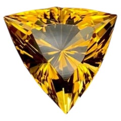 3.90 Carat Precision Cut Trillion Orange Citrine Cocktail Ring Loose Gemstone