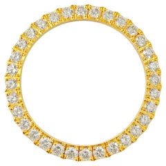 3.90 Carat VVS Diamond Bezel, 14k Yellow Gold Watch Rolex Bezel
