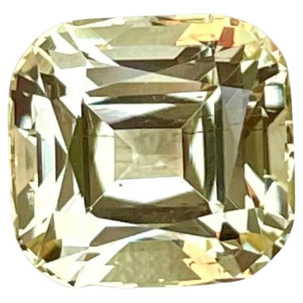 3.90 Carats Light Yellow Scapolite Stone Cushion Cut Tanzanian Gemstone