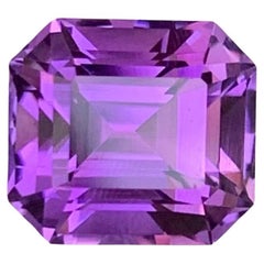 3.90 carats Purple Amethyst Stone Emerald Cut Natural Brazilian Gemstone