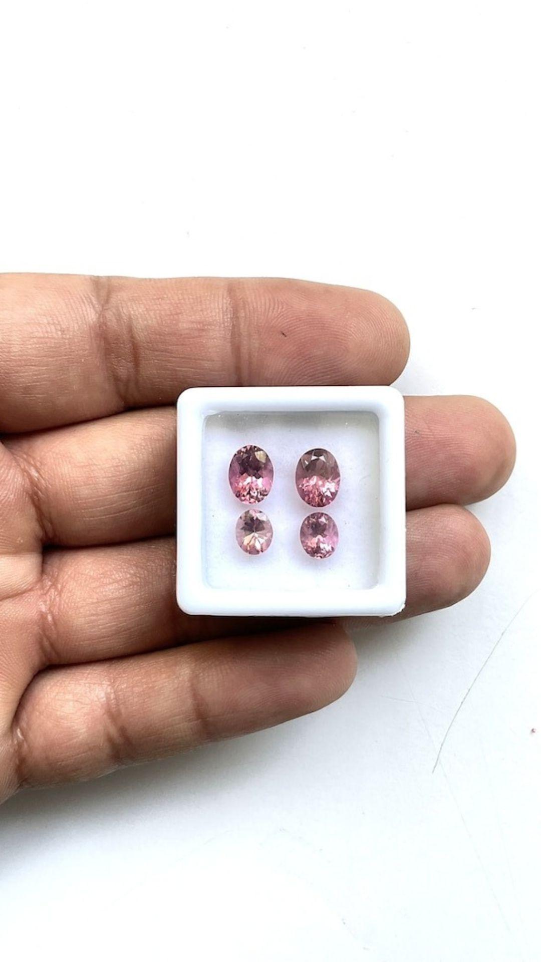3.90 Carats Tourmaline Match Pair, Peach Tourmaline Faceted Ovals Cut Stones In New Condition In Jaipur, RJ