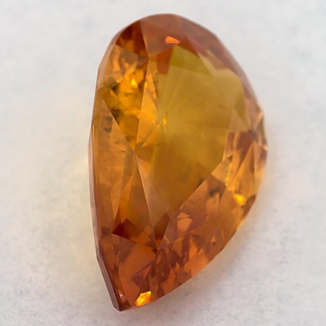 3.90 carati di zaffiro giallo a forma di pera sciolto in vendita 2