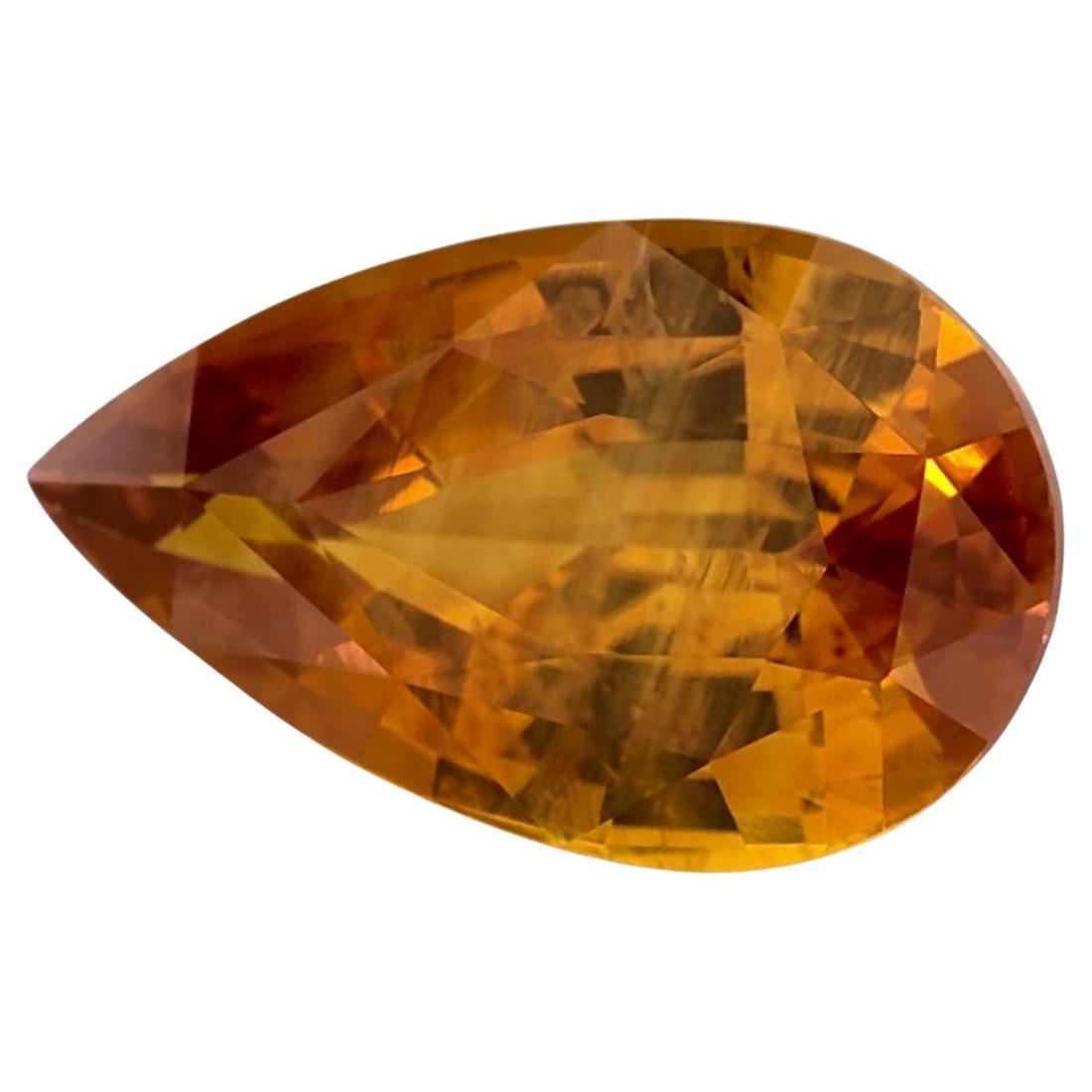 3.90 Ct Yellow Sapphire Pear Loose Gemstone (pierre précieuse en vrac)