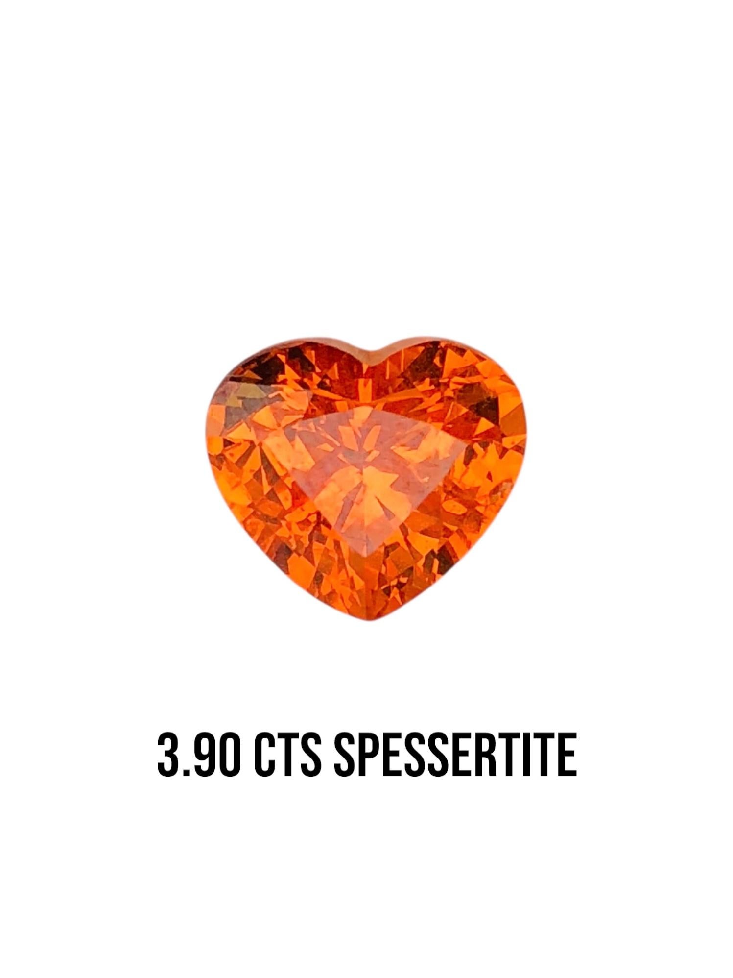 3,90 Karat Hochpräzisions Spessartit Fanta Granat Edelstein Auge sauber Qualität im Angebot 3