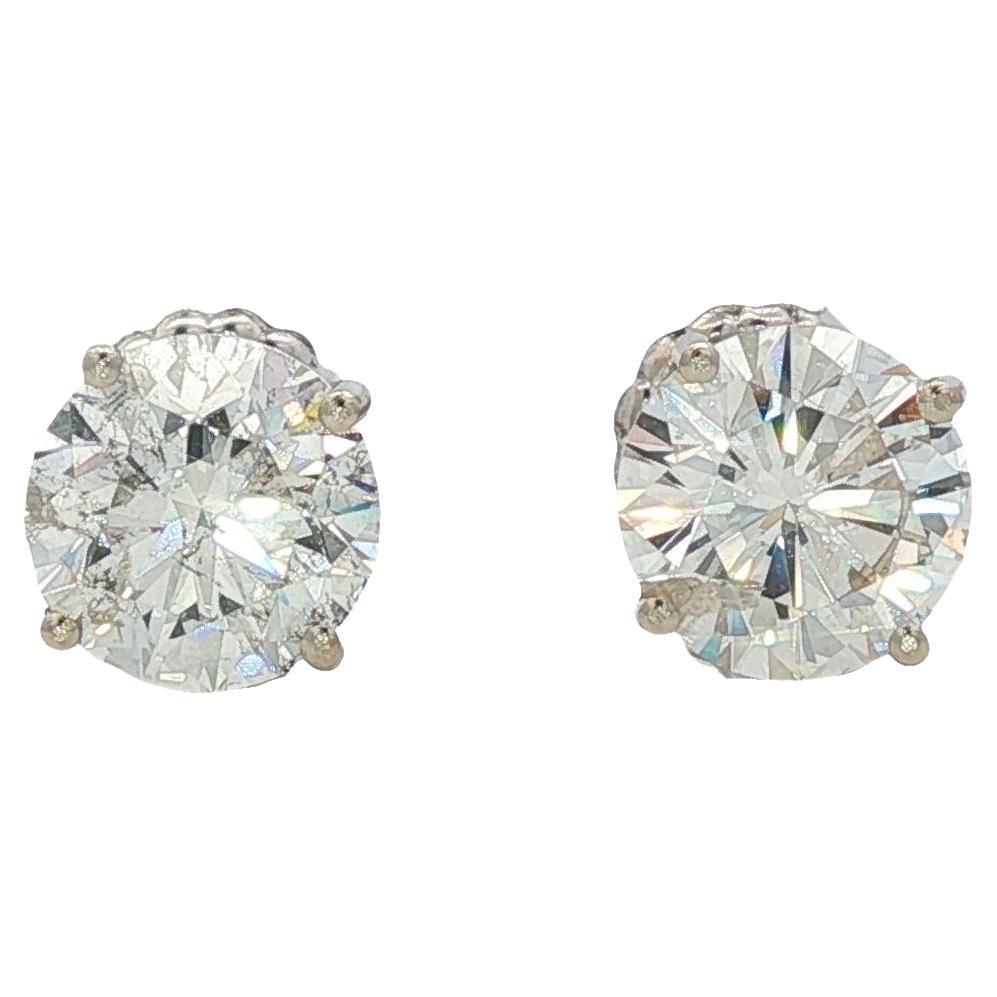 Orecchini con diamanti taglio brillante rotondo da 3,90 CTTW