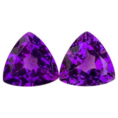 39.00 Carat Natural Loose Amethyst Pair Trillion Cut Gemstone