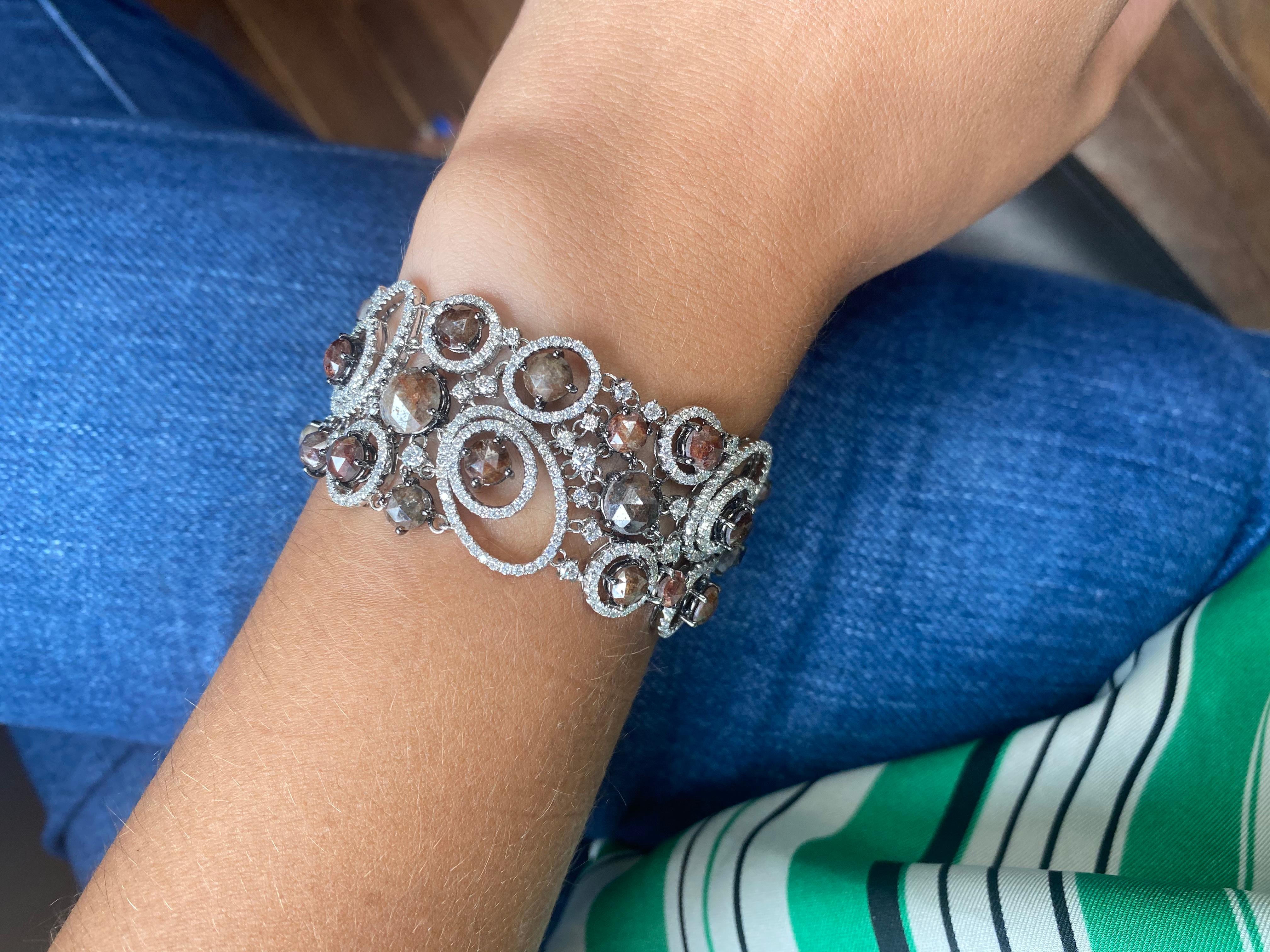 39.00 Karat Diamantarmband mit Rohschliff im Angebot 2