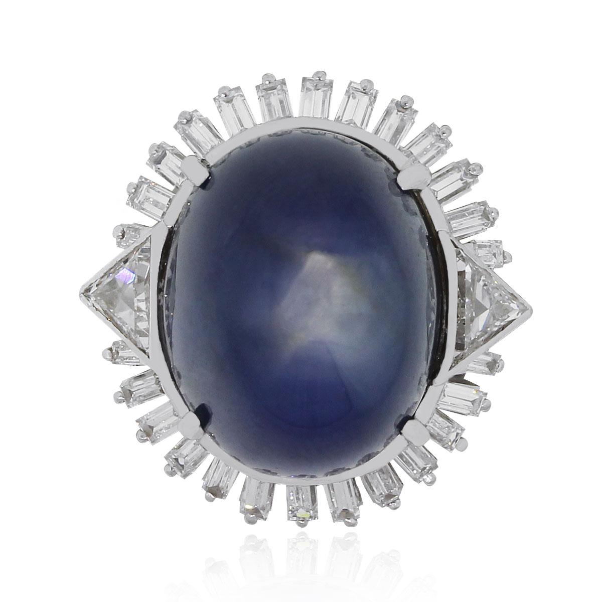 Bague étoile en saphir de 39,08 carats en vente 3