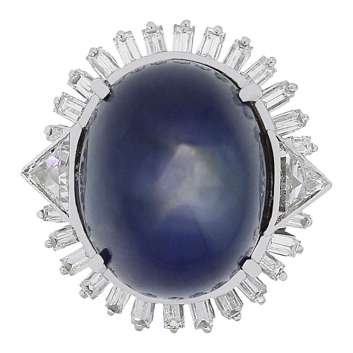 39.08 Carat Star Sapphire Ring For Sale