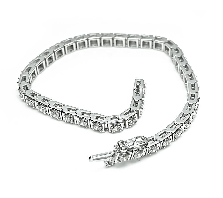 Bracciale con linea di diamanti da 3,90 carati In condizioni buone in vendita a New York, NY