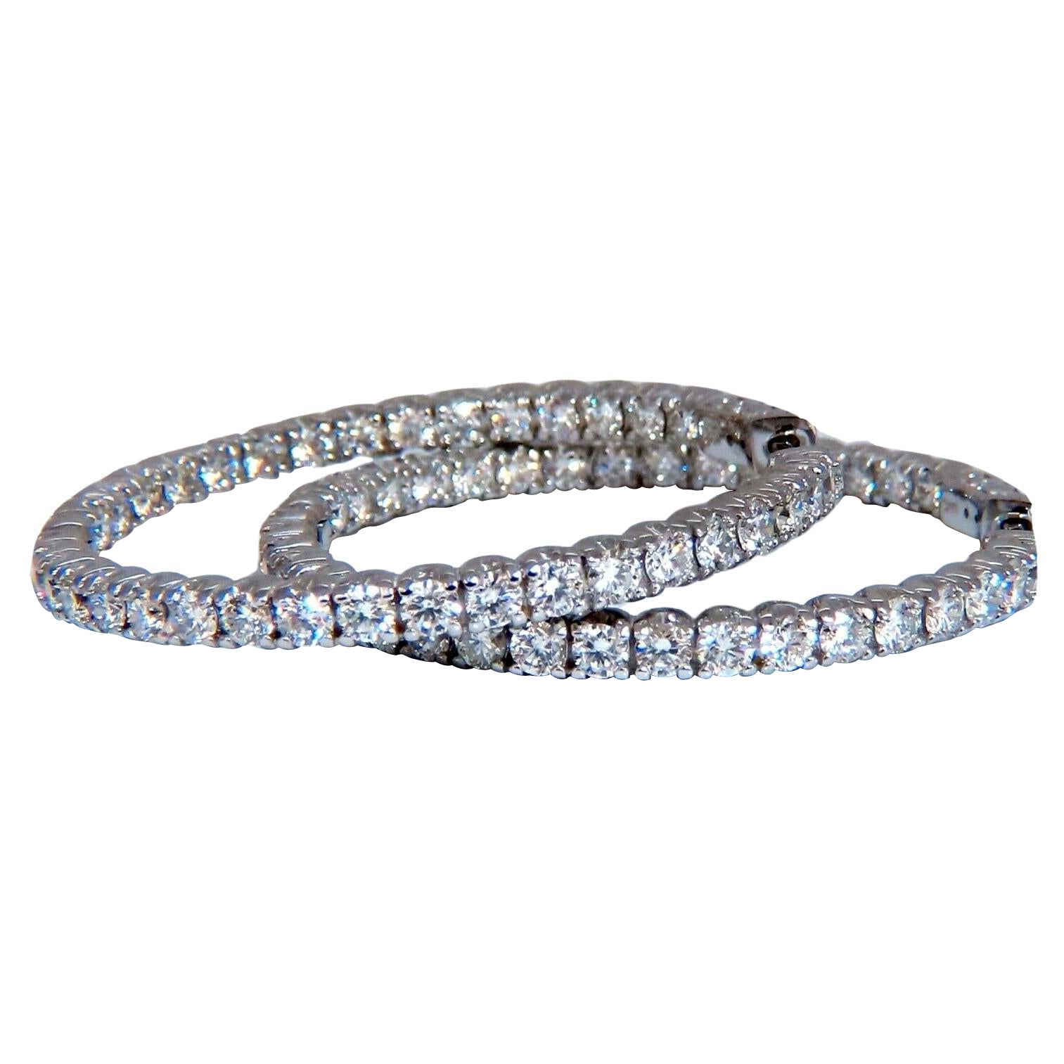 3.90ct Orecchini a cerchio con diamante tondo naturale 14kt Condividi Prong